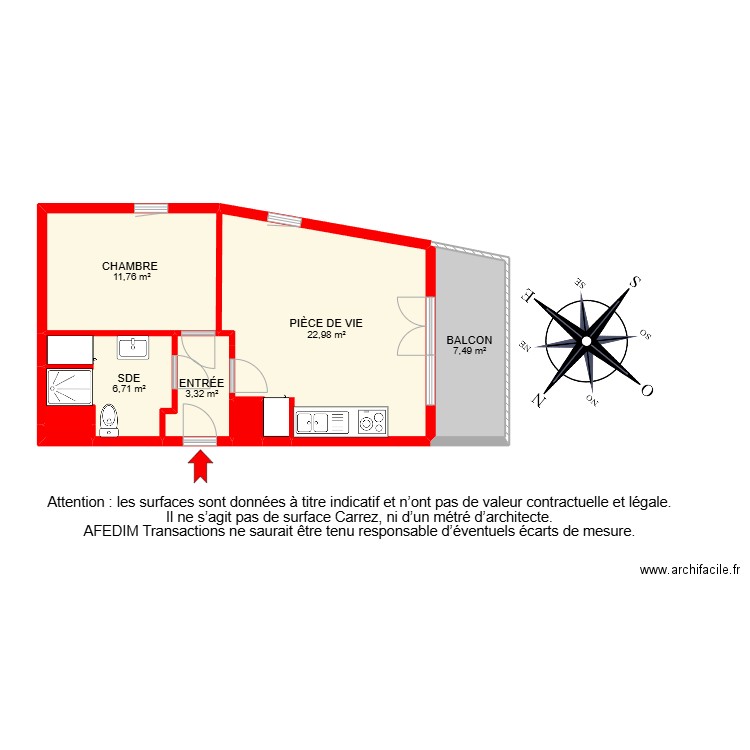 BI 20493-. Plan de 8 pièces et 68 m2