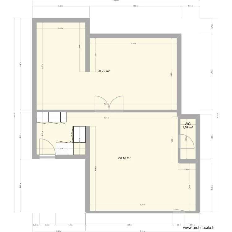 LOCAL MARTIGUES LE CANAL. Plan de 3 Pièces et 57 m² LOCAL MARTIGUES LE CANAL. Plan de 3 Pièces et 57 m²