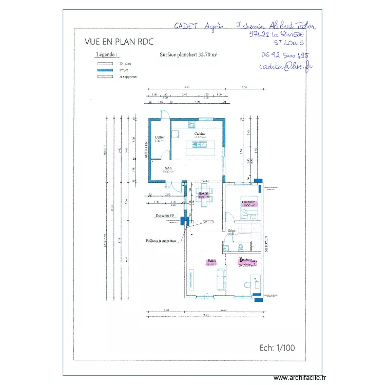 Cadet Agn&egrave;s . Plan de 