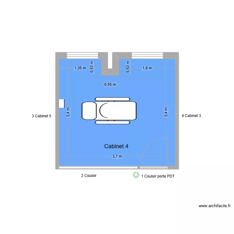 31729 Cabinet 4. Plan de 1  et 12 m²