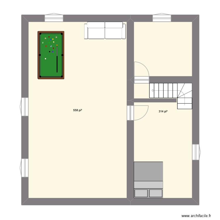 maison. Plan de 2 pièces et 81 m2