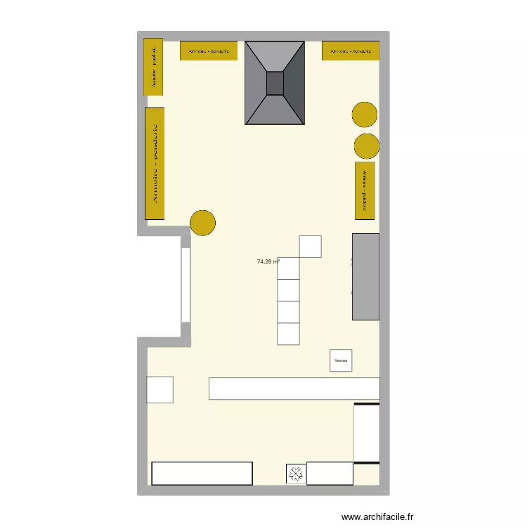 Caveau  D JCO. Plan de 1 pièce et 74 m²