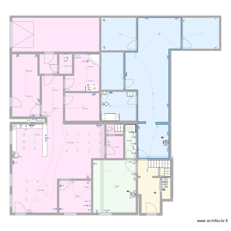 Chaussé de Willemont. Plan de 38 pièces et 507 m2