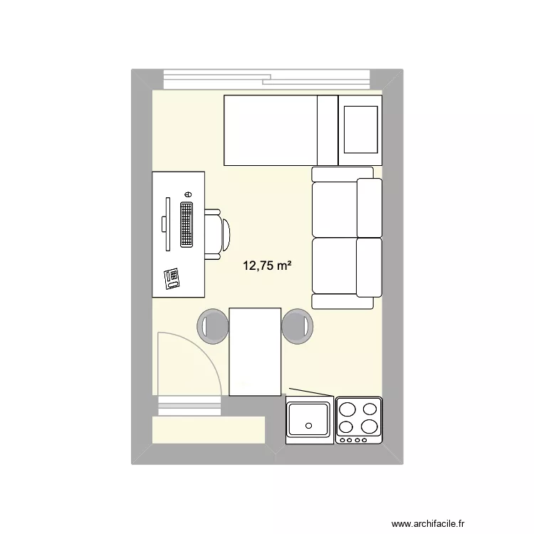 Bastien 3. Plan de 1  et 13 m²