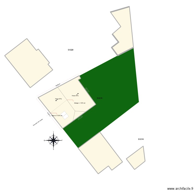 Plan Masse PV. Plan de 5 pièces et 492 m2