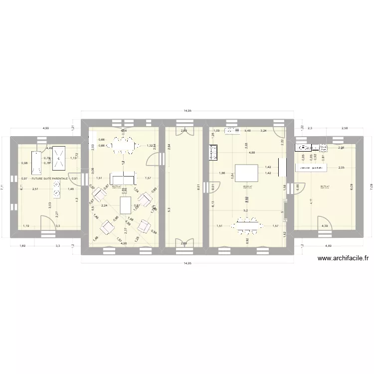 Subles 26-04-08. Plan de 3  et 166 m²