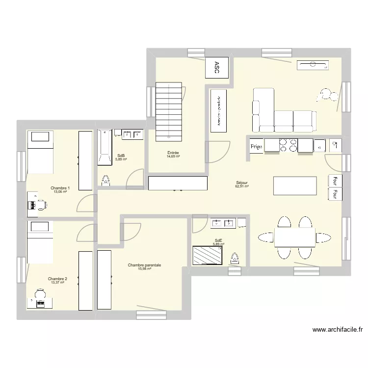 Plan_Conny2. Plan de 7 pièces et 132 m²