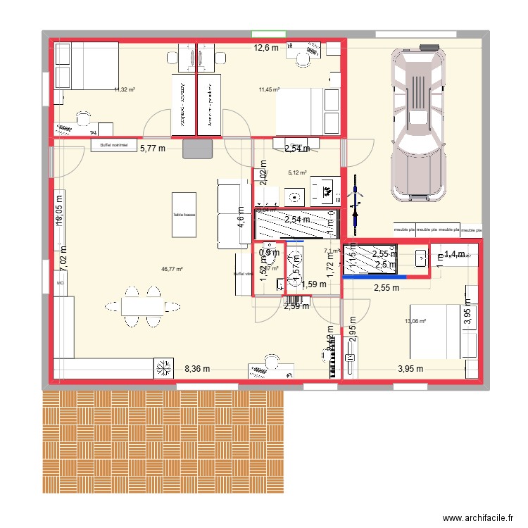 maison charnay. Plan de 8 pièces et 223 m2