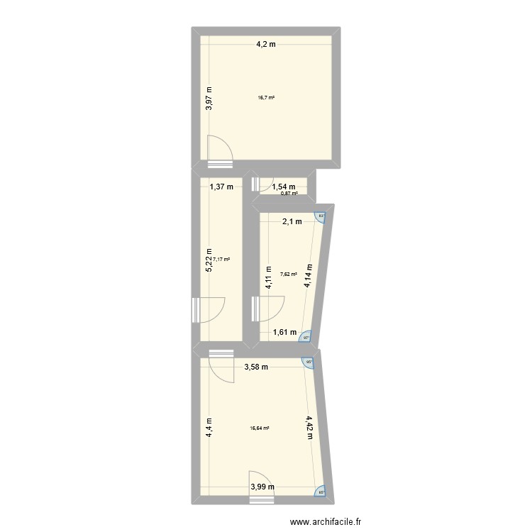 choco. Plan de 5 pièces et 49 m2