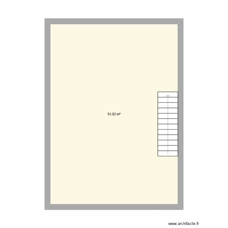plan grenier. Plan de 1 pièce et 52 m2