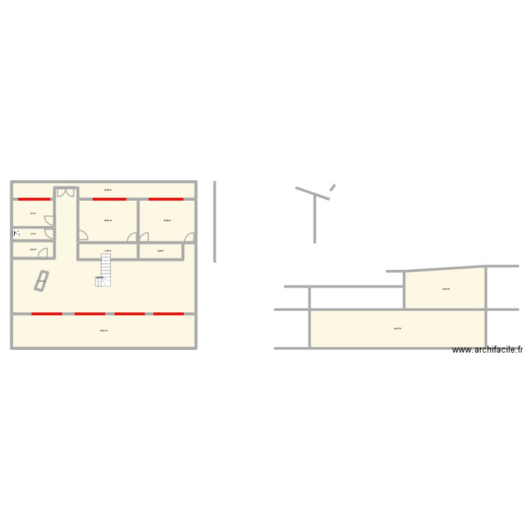 555. Plan de 13 pièces et 289 m2