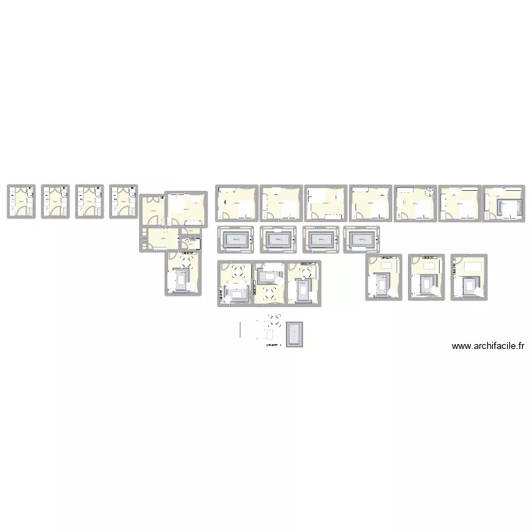 Passerose 2. Plan de 31 pièces et 357 m²