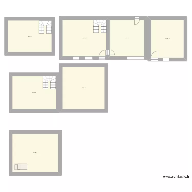 Ste Barbe. Plan de 7  et 258 m²