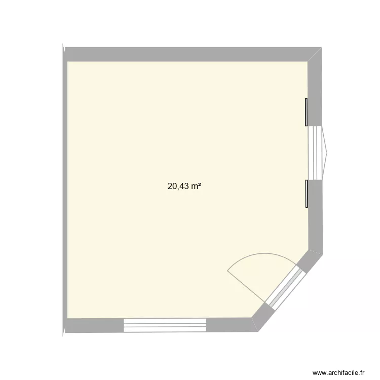 Extension. Plan de 1  et 20 m²