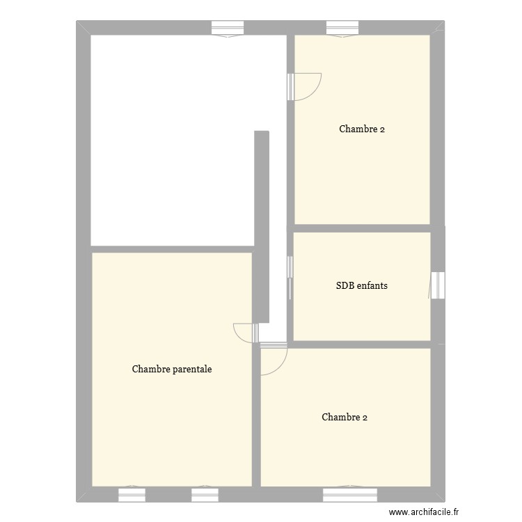 1er etage. Plan de 4 pièces et 138 m2