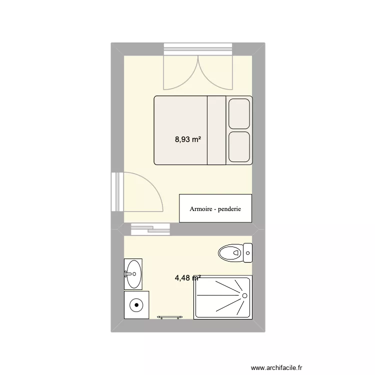 Hongrie. Plan de 2  et 13 m²