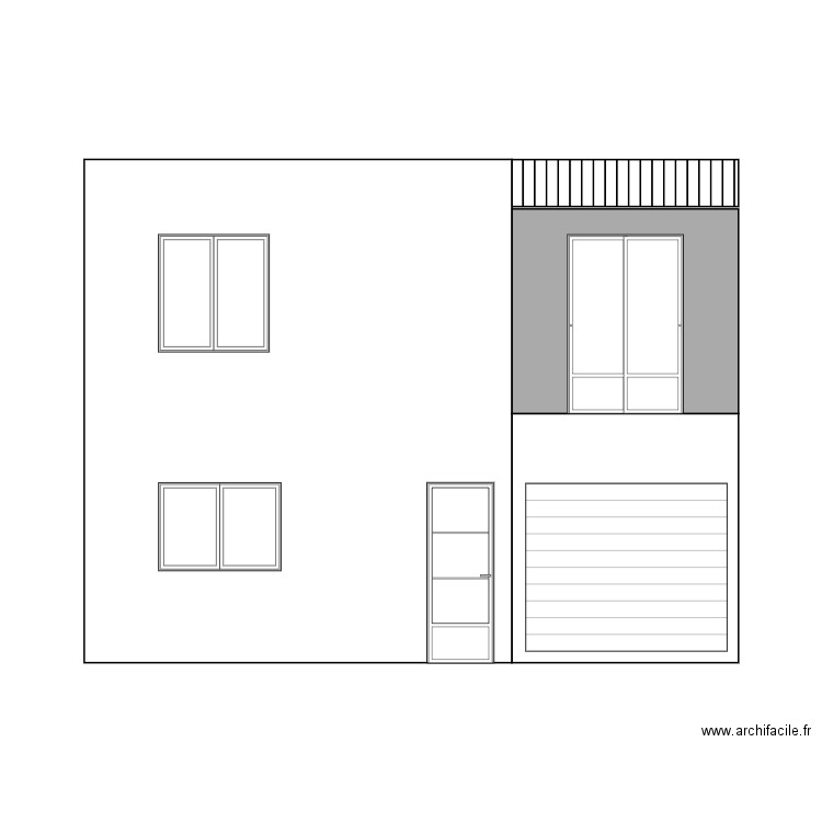 Prévert Façade Sud Existant. Plan de 0 pièce et 0 m2