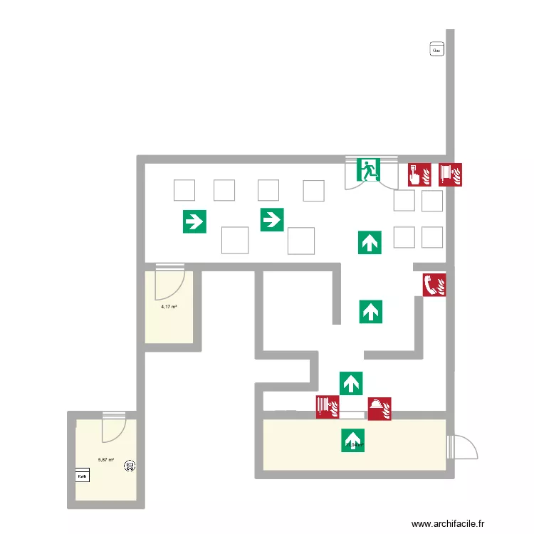 casa ricci. Plan de 3 pièces et 21 m²