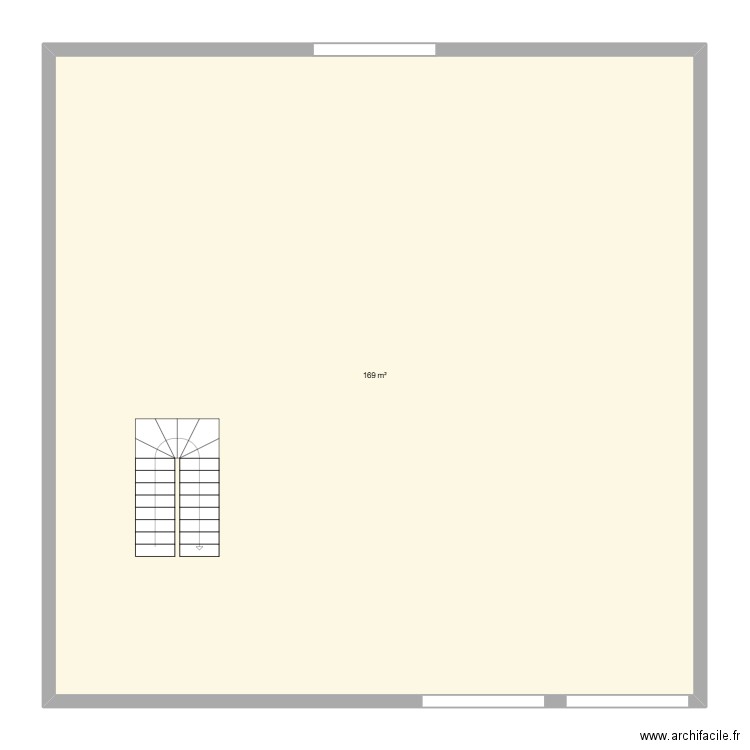 sol mezza. Plan de 1 pièce et 169 m2