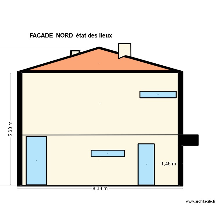 DP CAPO PLANS FACADES NORD AVANT TRAVAUX. Plan de 20 pièces et 100 m2