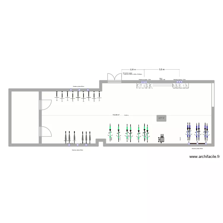 Tour Feel RDC. Plan de 2  et 113 m²