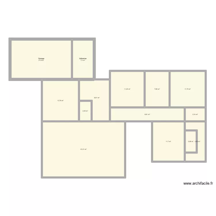 maison 2. Plan de 14 pièces et 158 m²