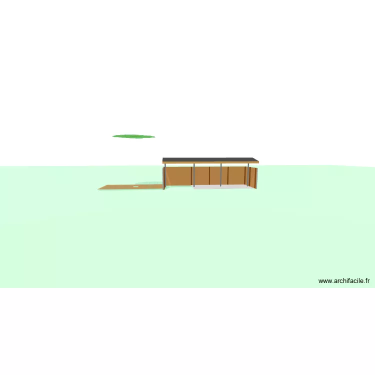 Abris a bois 3D + Terrasse. Plan de Abris a bois 3D + Terrasse. Plan de