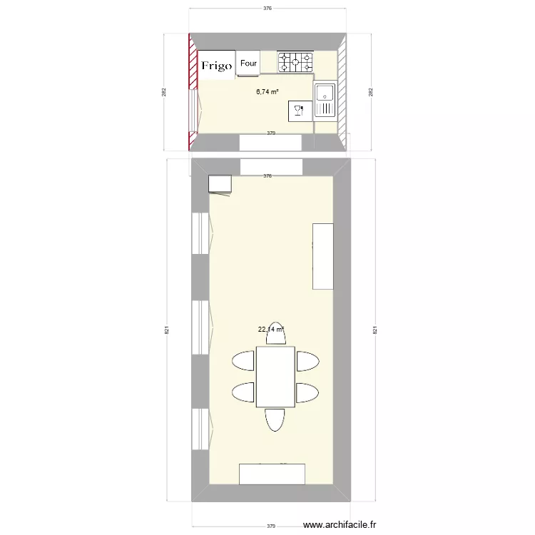Am&eacute;nagement nouvelle cuisine piscine - 6 d&eacute;c 24. Plan de 
