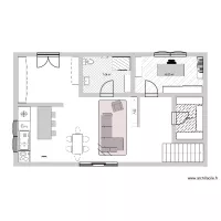 plan duplex rez-du-chaus&eacute;e