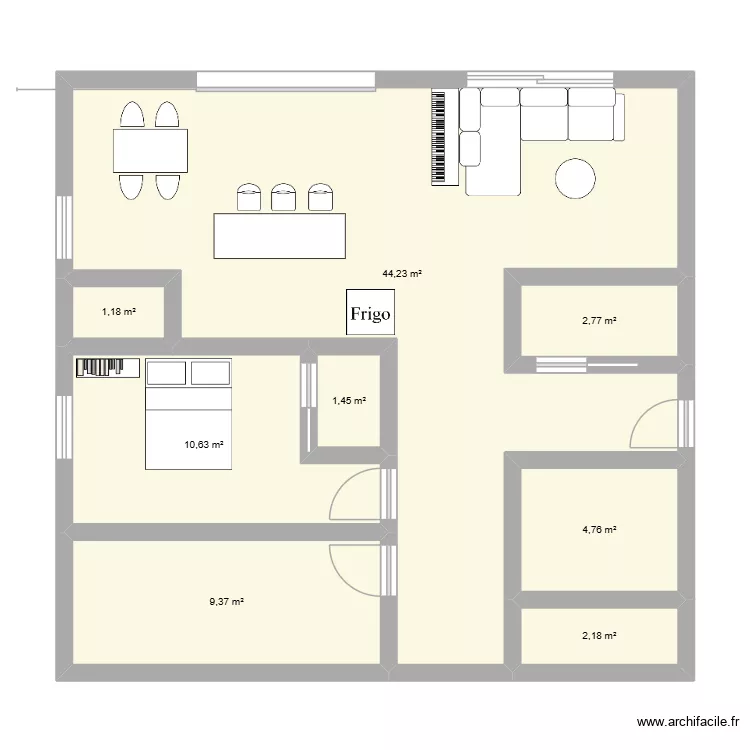 projet. Plan de 8  et 77 m²