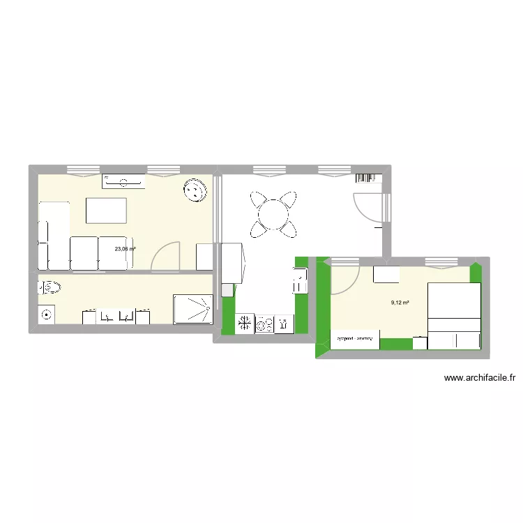 Sotano V1. Plan de 2  et 32 m²