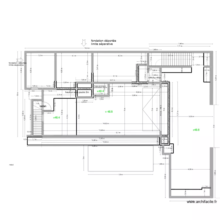 sous sol  macon mazurier. Plan de 