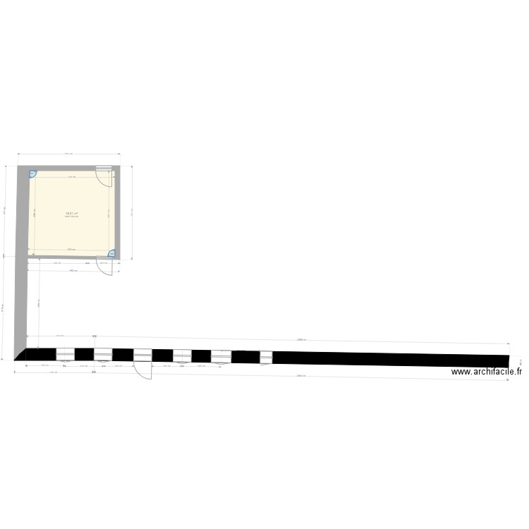 Samois. Plan de 1 pièce et 18 m2