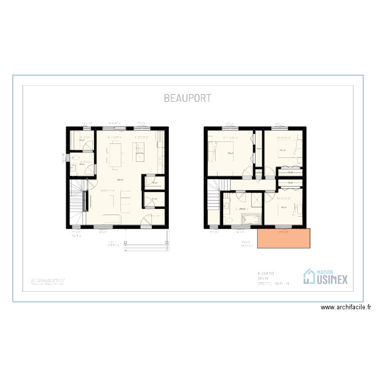 BEAUPORT 26' X 26' - PLAN VIERGE. Plan de 15 pièces et 102 m2