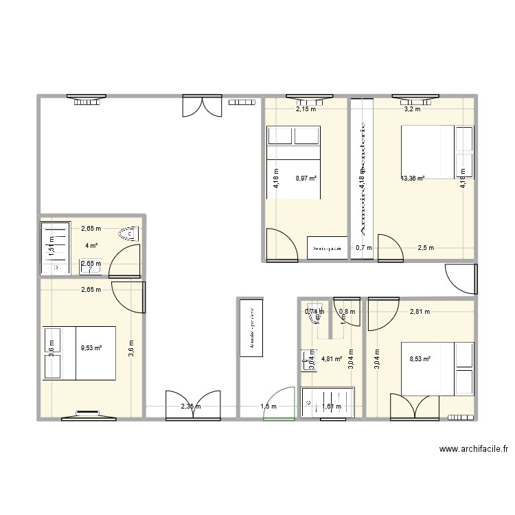 7Camélias projat1. Plan de 6 pièces et 49 m2