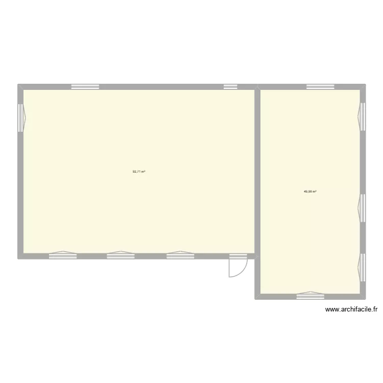 plan redoutey. Plan de 2  et 143 m²