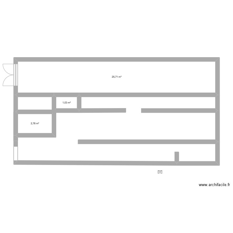 velour_bencherif. Plan de 3 pièces et 30 m2