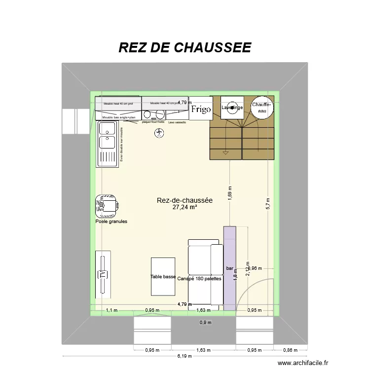 Sagheat Charbo Rez de C. Plan de 9  et 83 m²