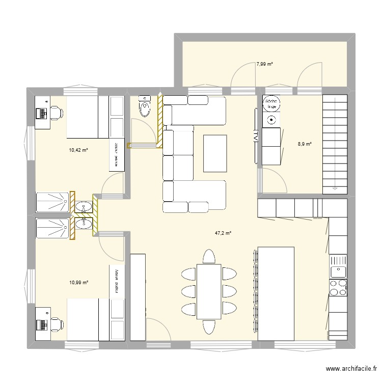 ST Nazaire.V4. Plan de 12 pièces et 163 m2