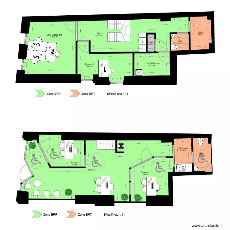 La Rochelle - R+1 Projet. Plan de 20 et 161 m² La Rochelle - R+1 Projet. Plan de 20 et 161 m²
