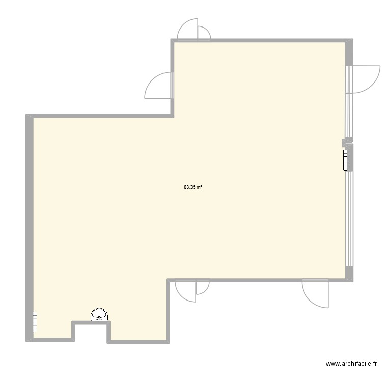 Laboratoire elyo. Plan de 1 pièce et 83 m2