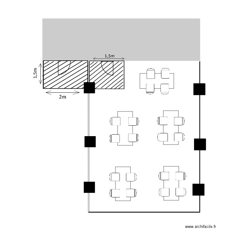 Préau Nouan. Plan de 1 pièce et 18 m2