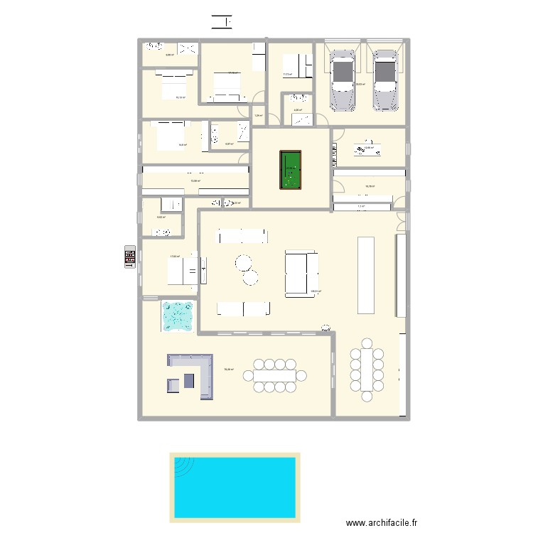 La Graffeuille V5. Plan de 19 pièces et 411 m2