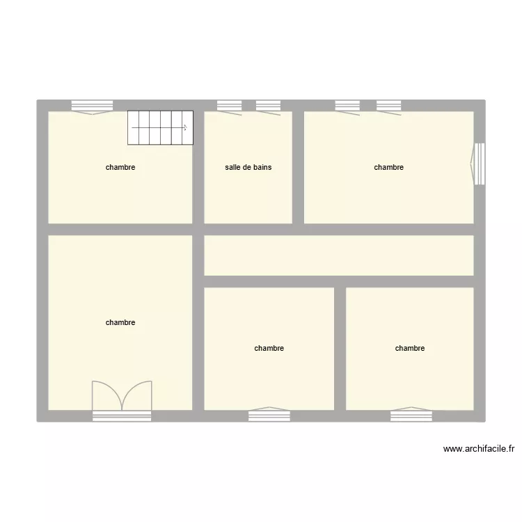 labrujacquet étage état initial. Plan de 7 Pièces et 64 m² labrujacquet étage état initial. Plan de 7 Pièces et 64 m²