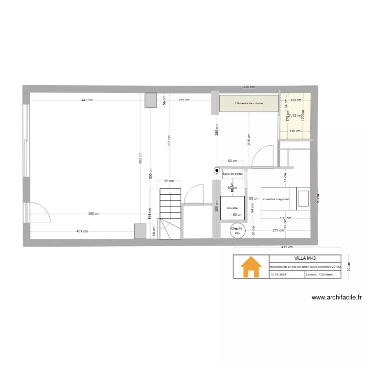 Nouvelle implantation niveau jardin VILLA MK3 13015 Marseille. Plan de 