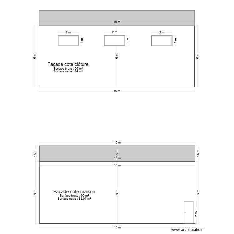 FACADE COTE HANGAR. Plan de 0 pièce et 0 m2