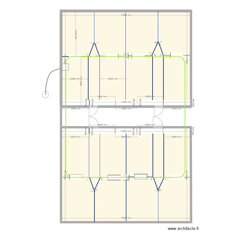 beets ps. Plan de 2 pièces et 203 m2