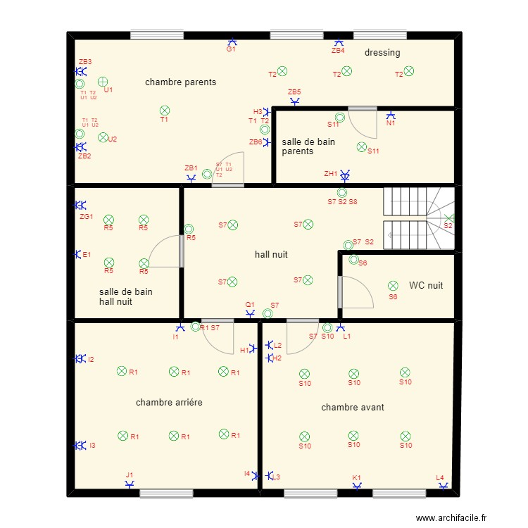 étage clémence Naizy. Plan de 7 pièces et 134 m2