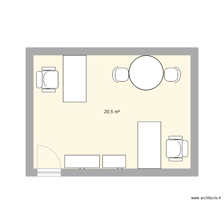 S112. Plan de 1 pièce et 21 m2