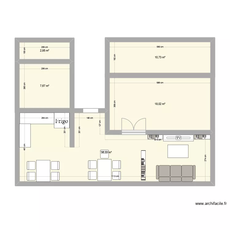 Nveau. Plan de 5 Pièces et 76 m² Nveau. Plan de 5 Pièces et 76 m²